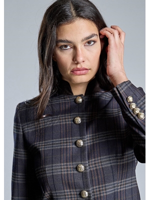ALBA CONDE Chaqueta de Cuadros Marino - Imagen 1