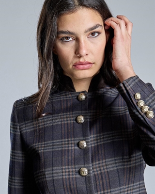 ALBA CONDE Chaqueta de Cuadros Marino - Imagen 1