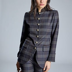 ALBA CONDE Chaqueta de Cuadros Marino - Imagen 2