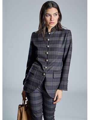 ALBA CONDE Chaqueta de Cuadros Marino - Imagen 2