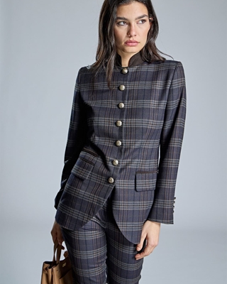 ALBA CONDE Chaqueta de Cuadros Marino - Imagen 2