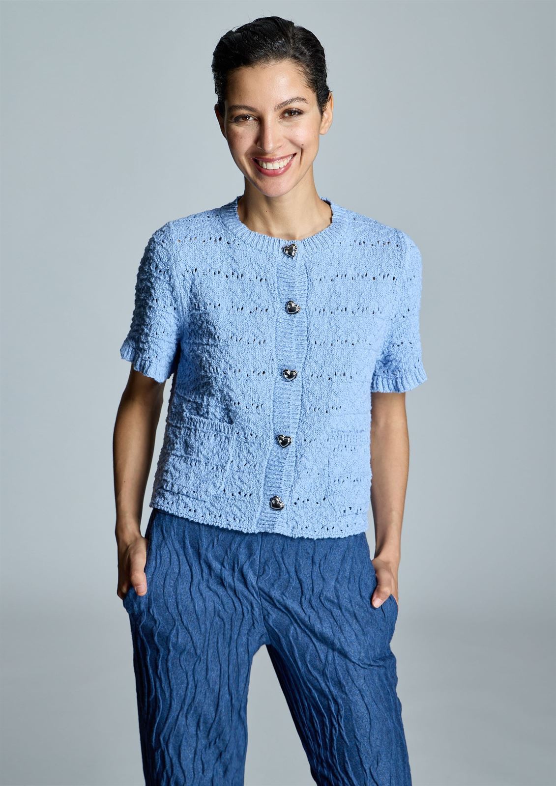 ALBA CONDE Chaqueta de Punto Azul - Imagen 4