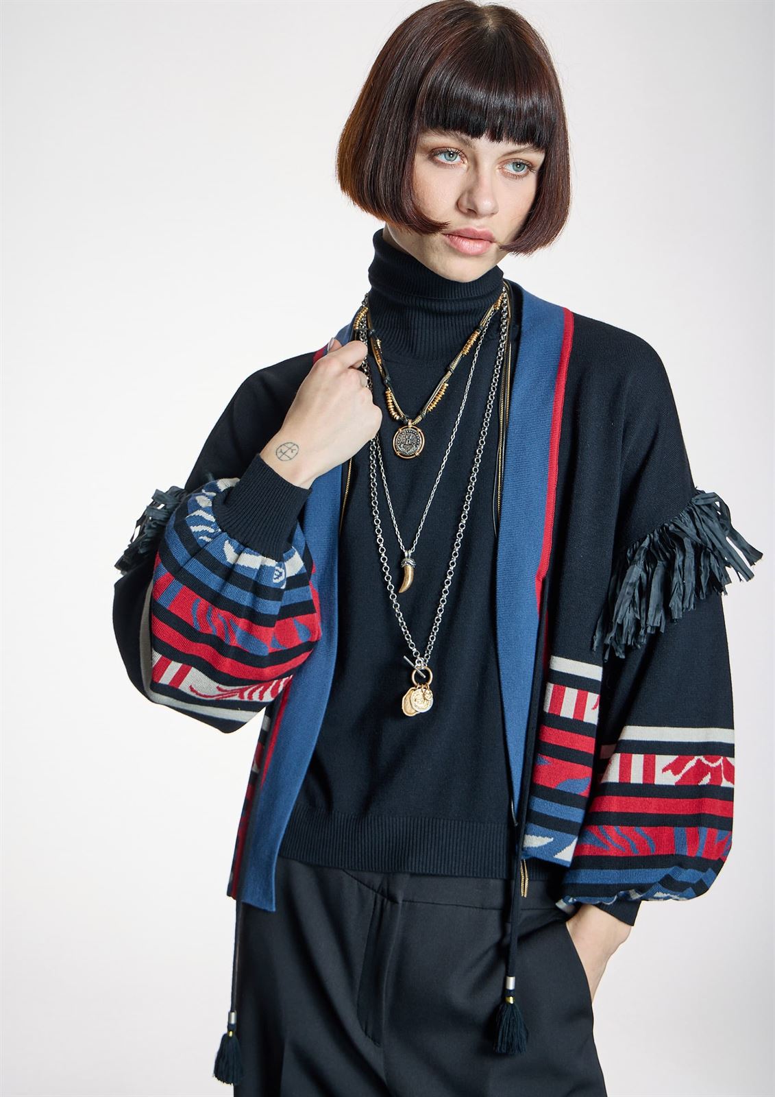 ALBA CONDE Chaqueta de Punto Étnica - Imagen 1