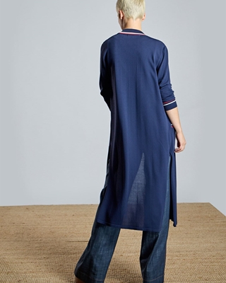 ALBA CONDE Chaqueta de Punto Larga Azul Marino - Imagen 2