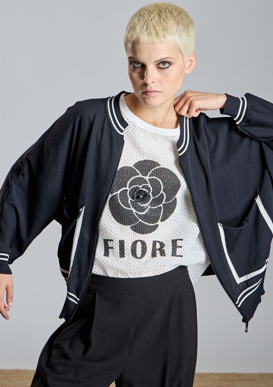 ALBA CONDE Chaqueta de Punto Negra - Imagen 1