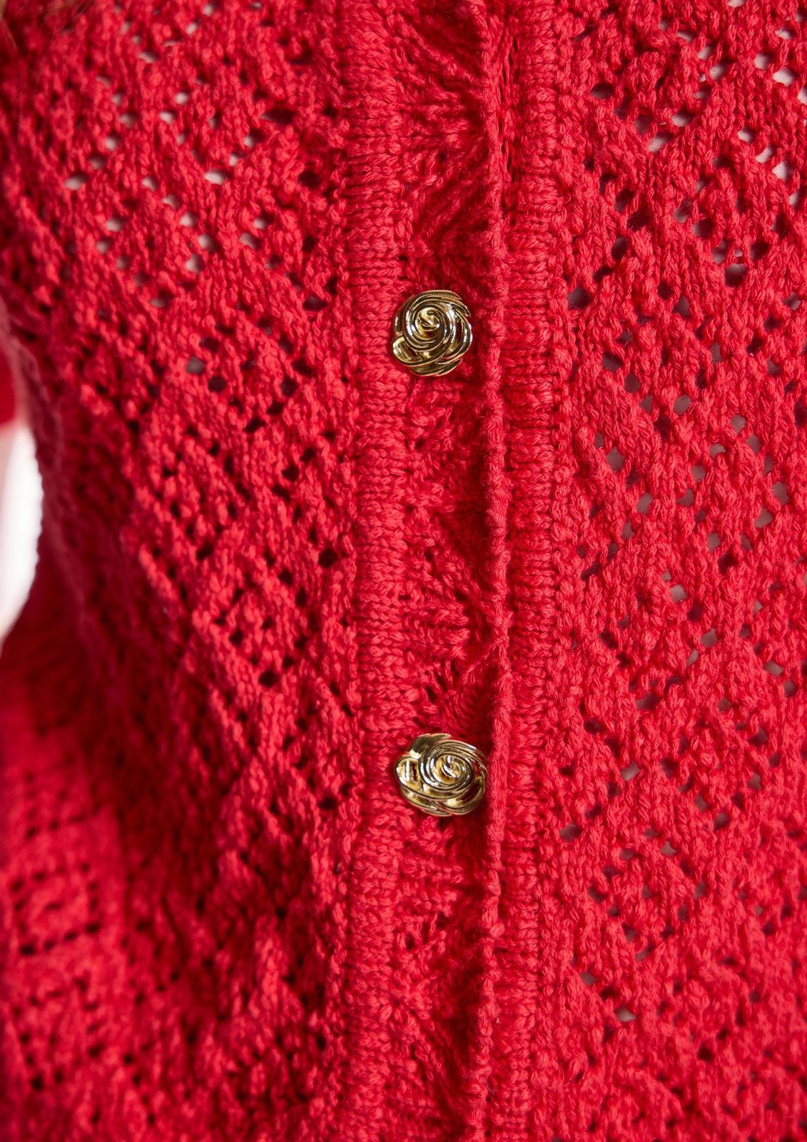 ALBA CONDE Chaqueta de Punto Roja - Imagen 4