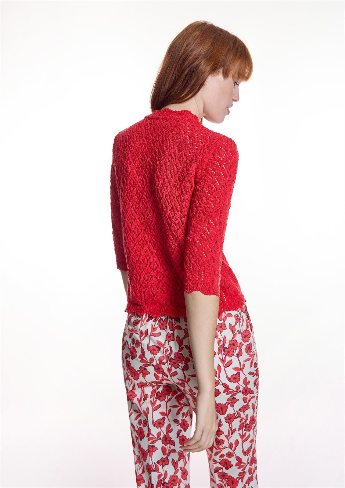 ALBA CONDE Chaqueta de Punto Roja - Imagen 5