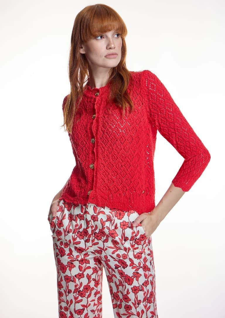 ALBA CONDE Chaqueta de Punto Roja - Imagen 6