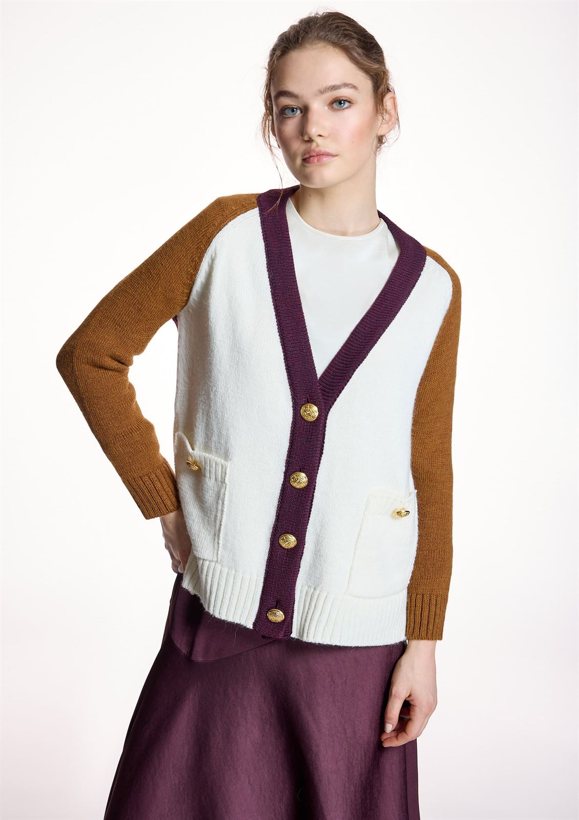 ALBA CONDE Chaqueta de Punto Tricolor - Imagen 1