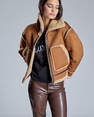 ALBA CONDE Chaqueta Doble Faz Camel - Imagen 1