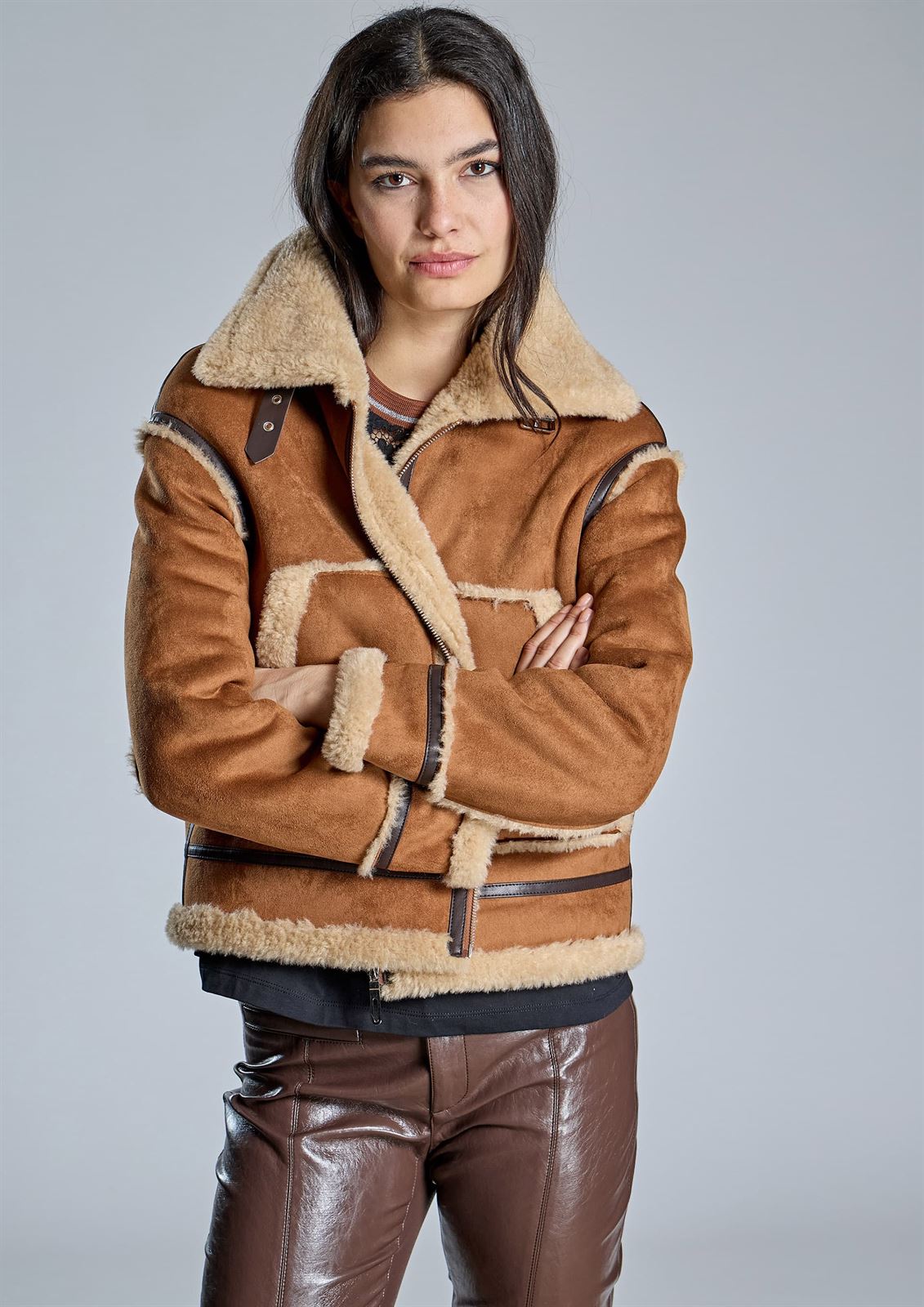 ALBA CONDE Chaqueta Doble Faz Camel - Imagen 2