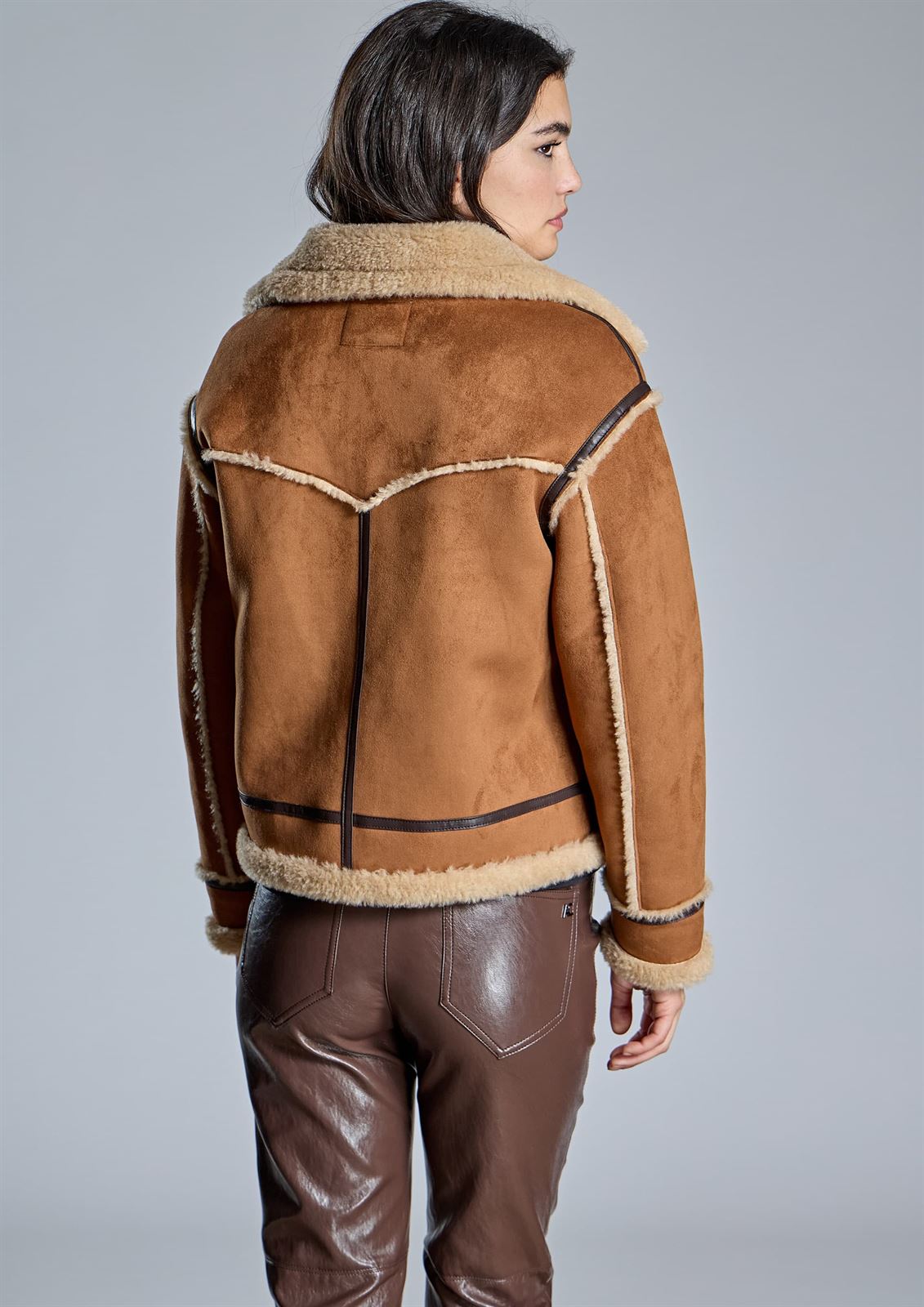ALBA CONDE Chaqueta Doble Faz Camel - Imagen 3