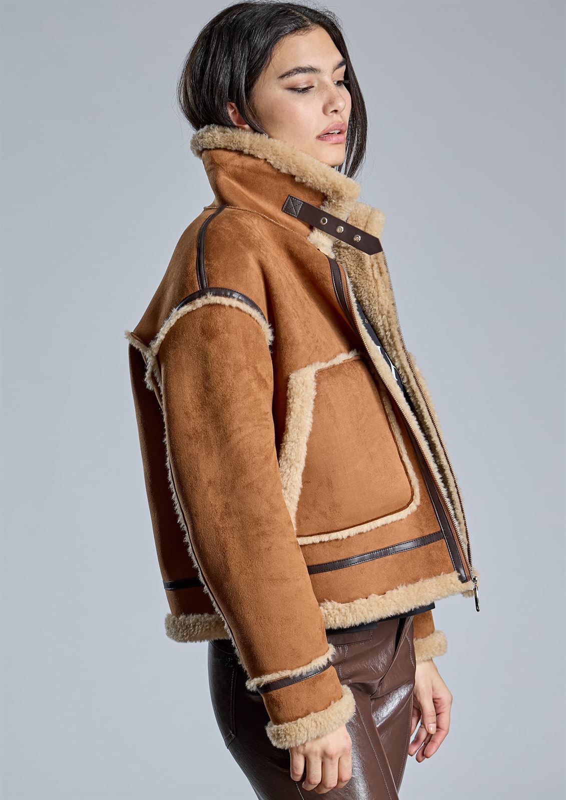 ALBA CONDE Chaqueta Doble Faz Camel - Imagen 4