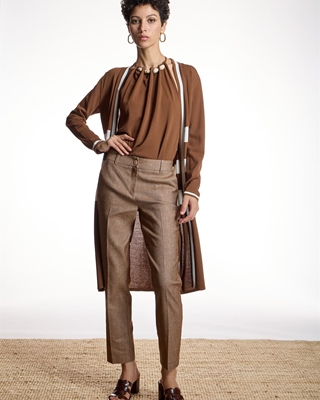 ALBA CONDE Chaqueta Larga de Punto Marrón - Imagen 1