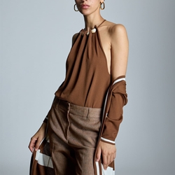 ALBA CONDE Chaqueta Larga de Punto Marrón - Imagen 2