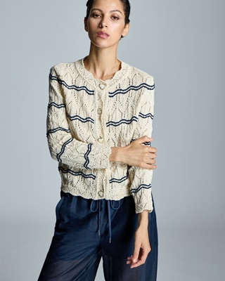 ALBA CONDE Chaqueta Punto Bicolor - Imagen 1