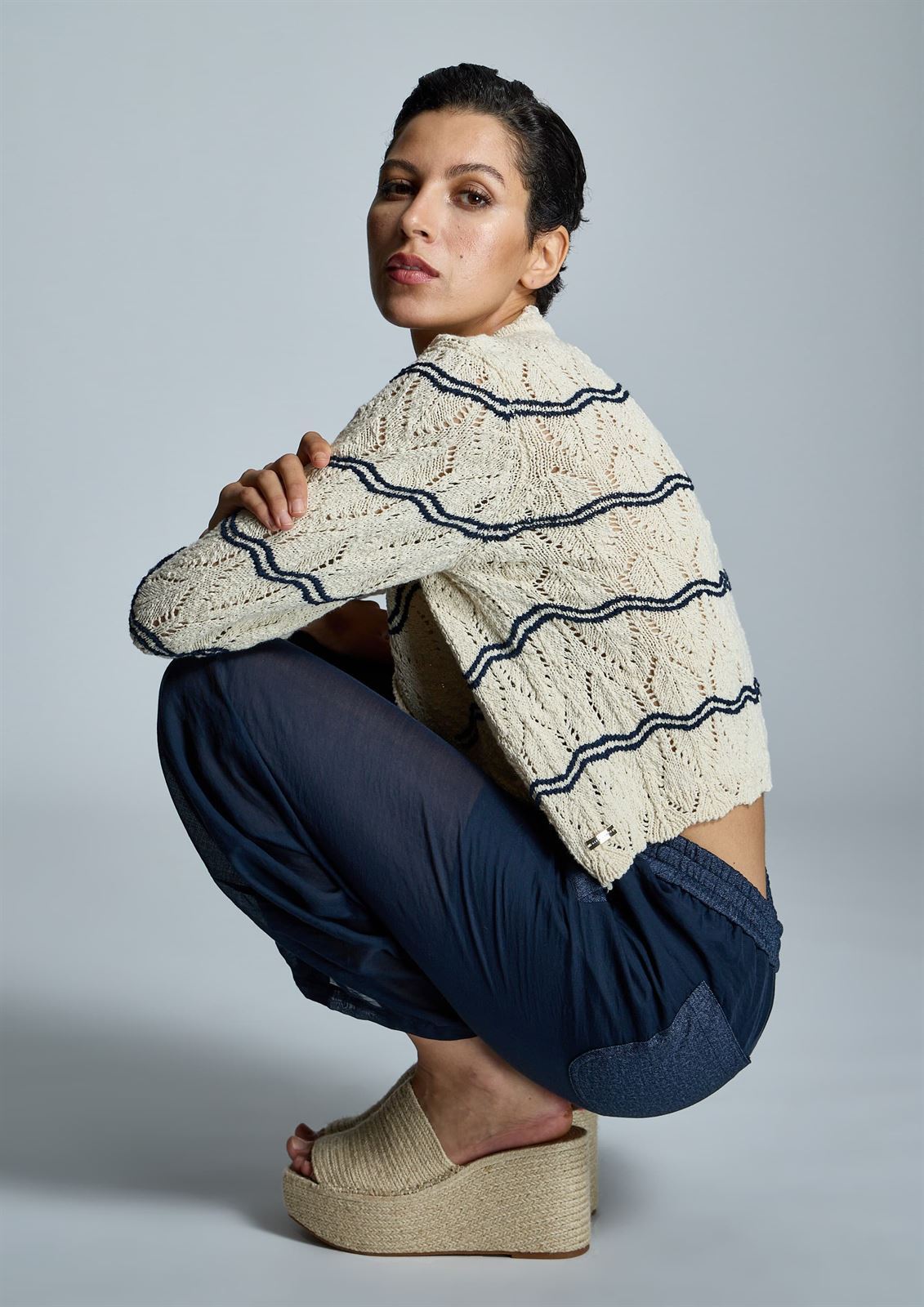 ALBA CONDE Chaqueta Punto Bicolor - Imagen 3