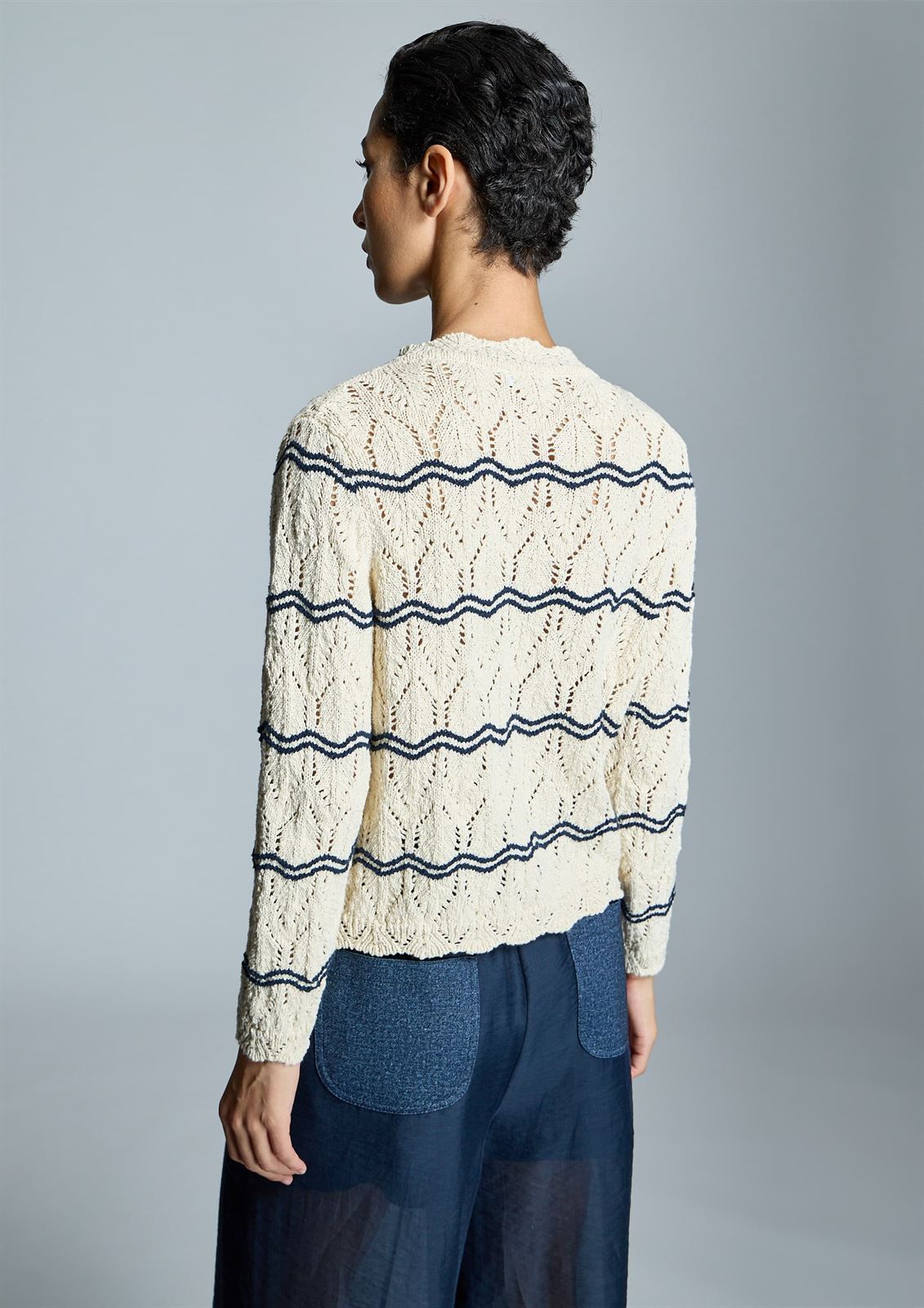 ALBA CONDE Chaqueta Punto Bicolor - Imagen 4