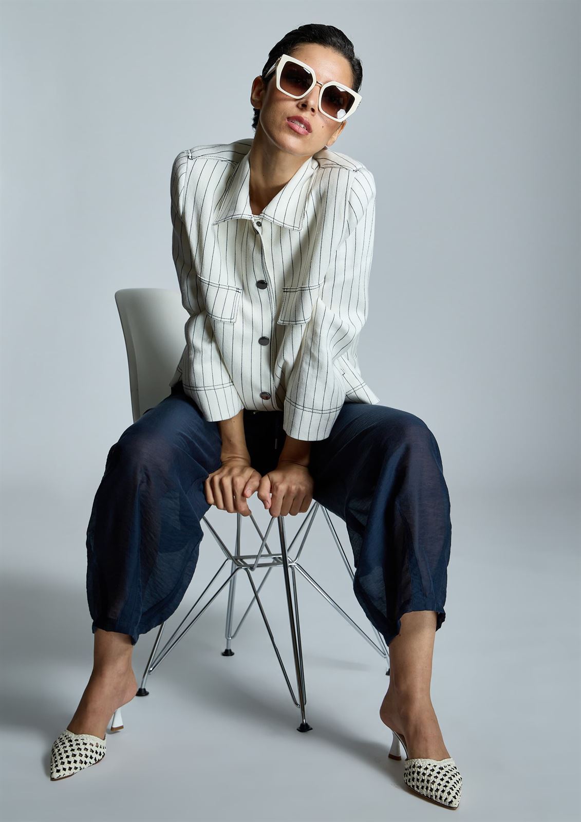 ALBA CONDE Chaqueta Raya Diplomática - Imagen 3