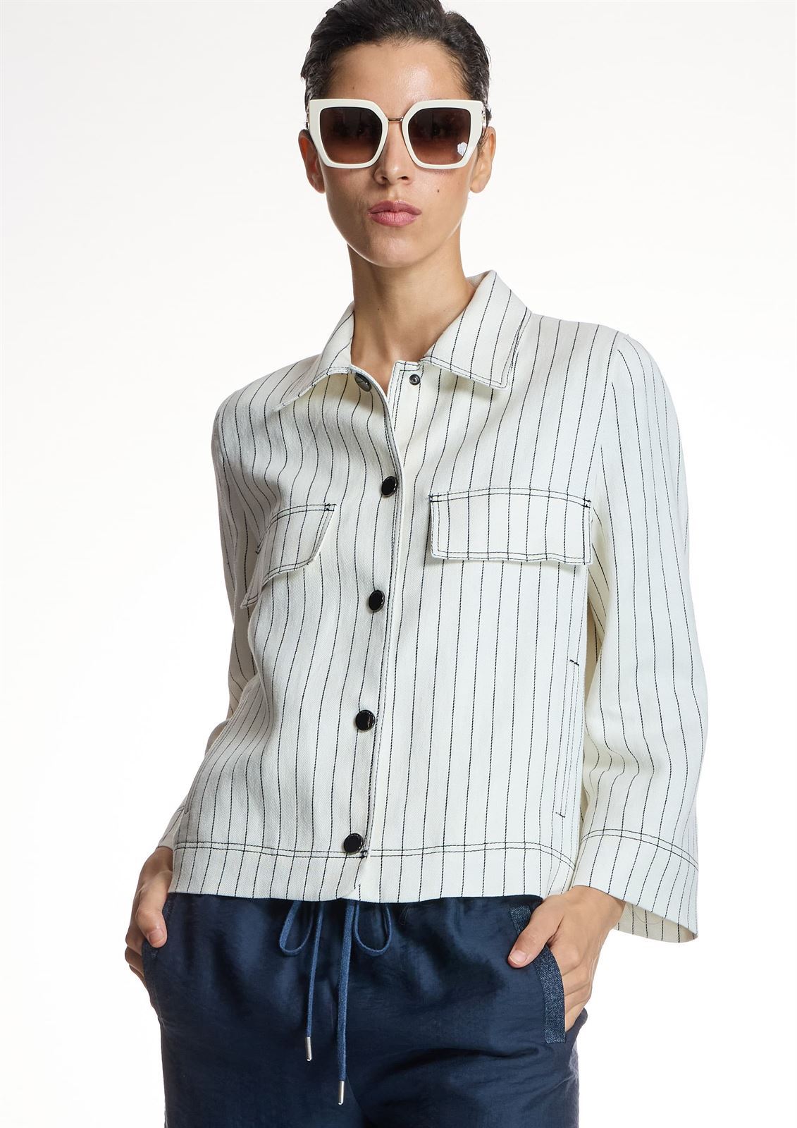 ALBA CONDE Chaqueta Raya Diplomática - Imagen 4