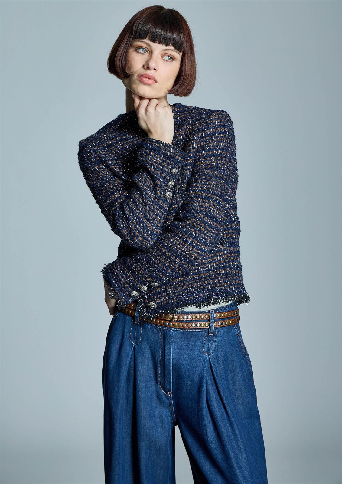 ALBA CONDE Chaqueta Tweed Bicolor - Imagen 1