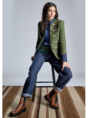 ALBA CONDE Chaqueta Verde Estilo Militar - Imagen 1