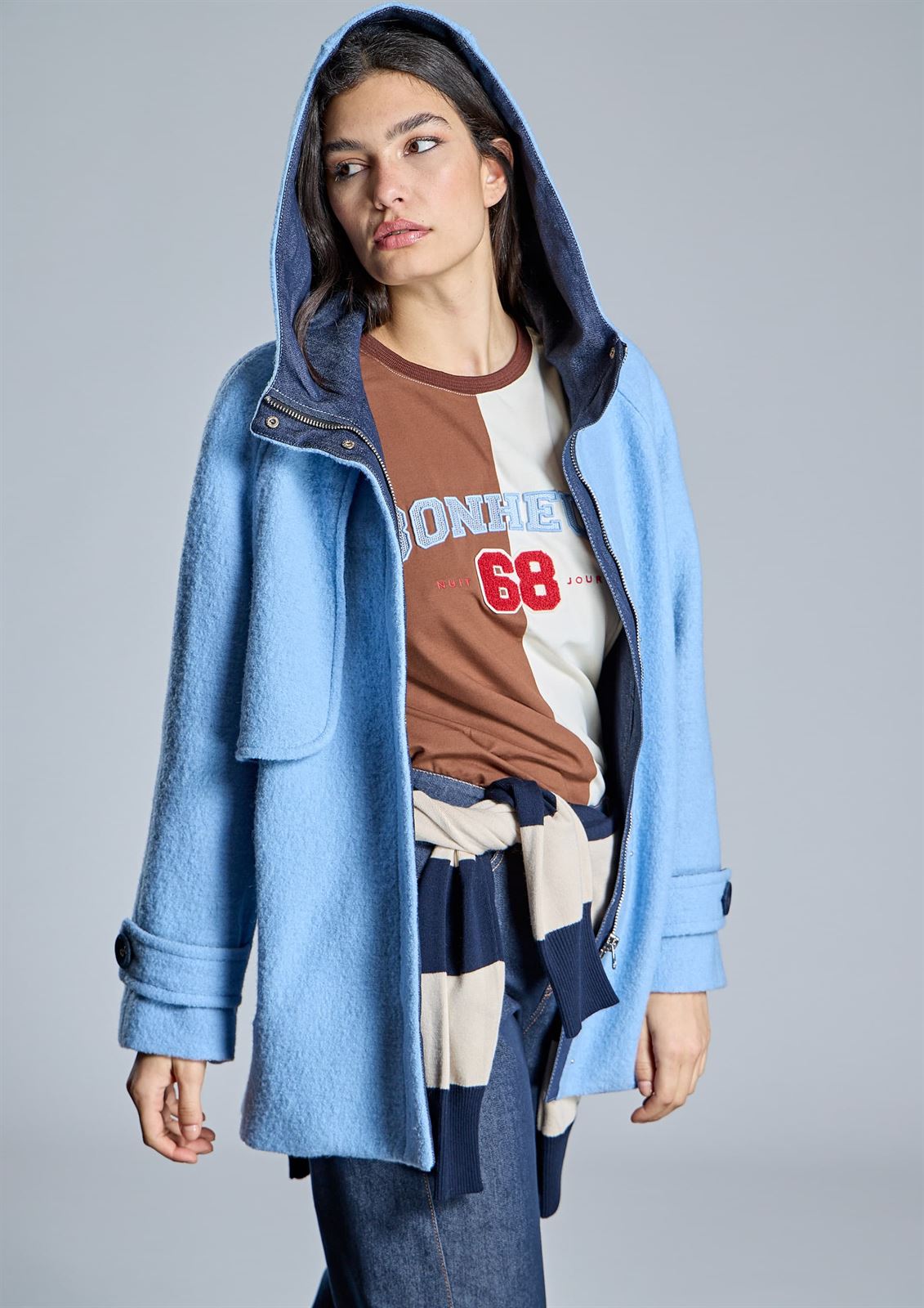 ALBA CONDE Chaquetón Azul con Capucha - Imagen 5