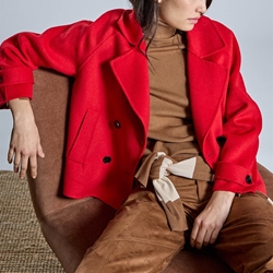 ALBA CONDE Chaquetón Rojo con Solapa - Imagen 1