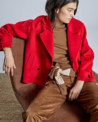 ALBA CONDE Chaquetón Rojo con Solapa - Imagen 1