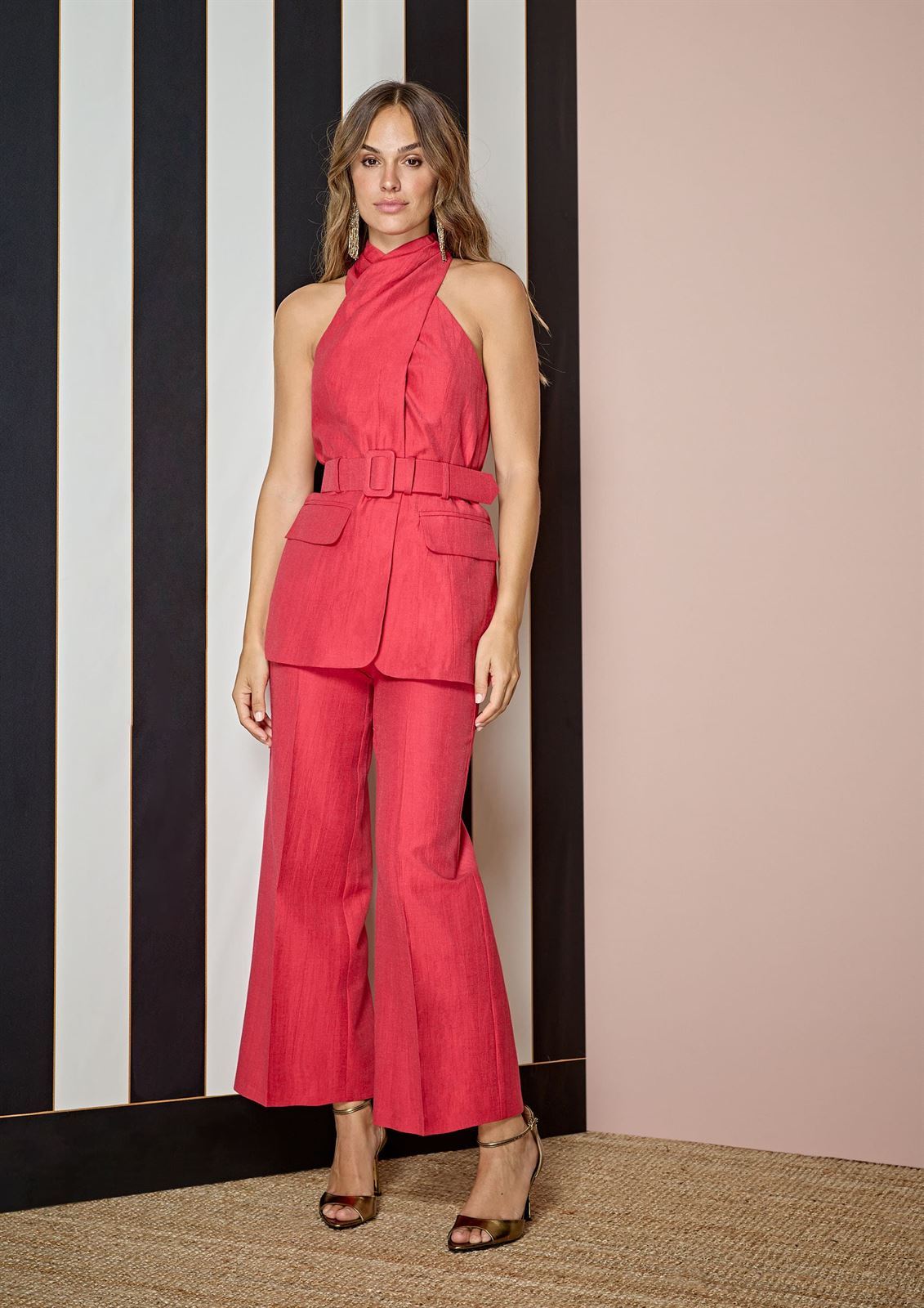 ALBA CONDE Culotte Vestir Rojo - Imagen 1