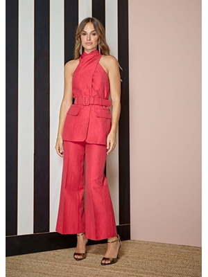 ALBA CONDE Culotte Vestir Rojo - Imagen 1