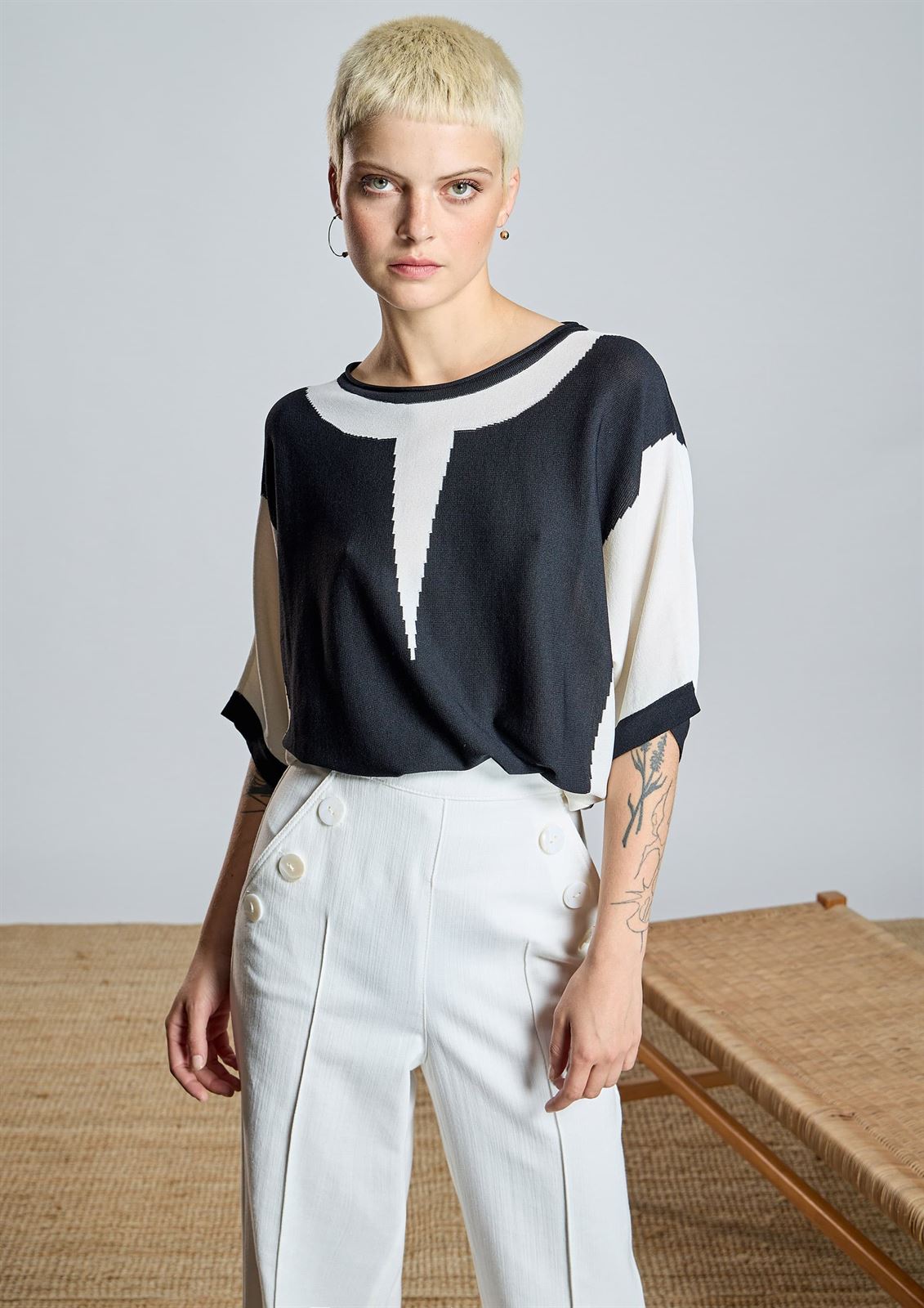 ALBA CONDE Denim Recto con detalle de Botones - Imagen 1