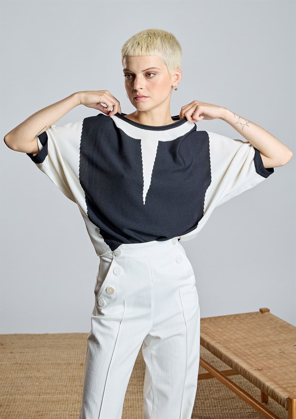 ALBA CONDE Denim Recto con detalle de Botones - Imagen 2