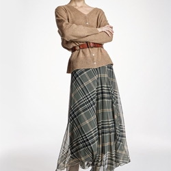 ALBA CONDE Falda de Gasa de Cuadros - Imagen 2