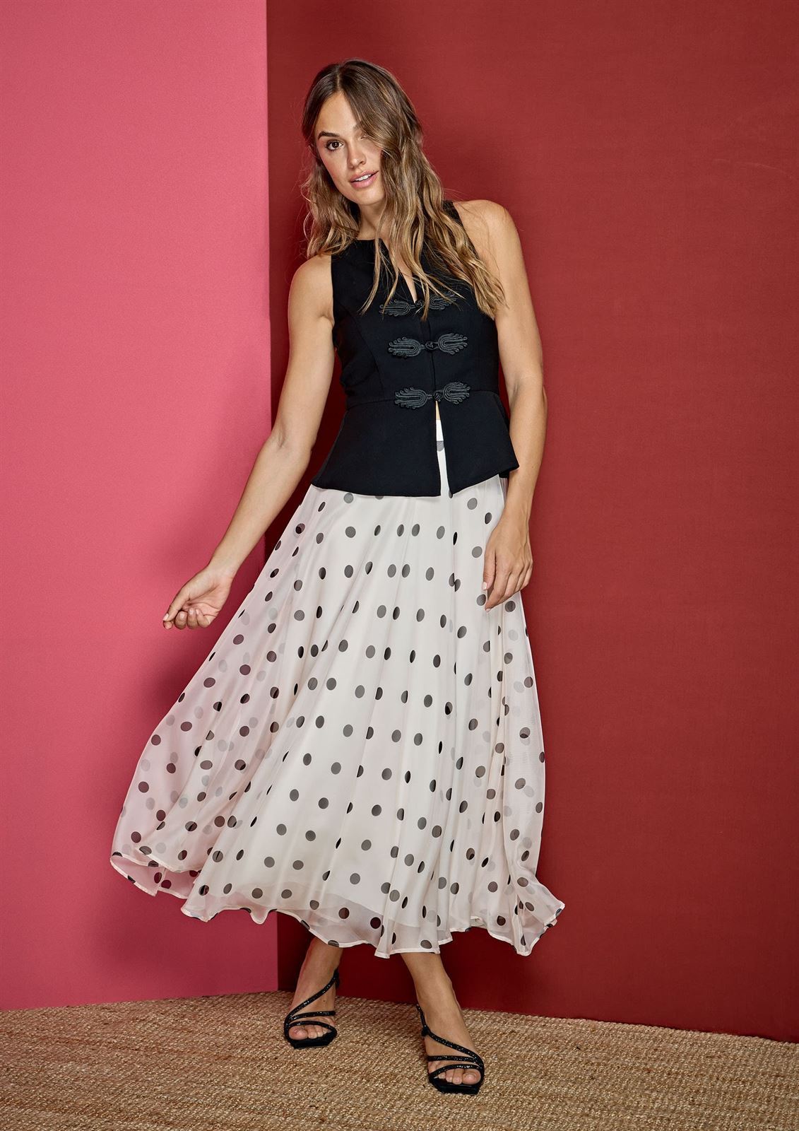 ALBA CONDE Falda Fluída de Lunares - Imagen 2