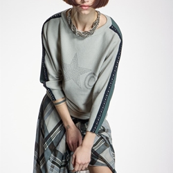 ALBA CONDE Falda Larga Fluída de Cuadros - Imagen 1