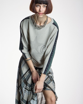 ALBA CONDE Falda Larga Fluída de Cuadros - Imagen 1