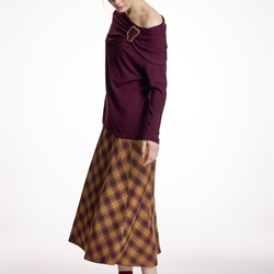 ALBA CONDE Falda Midi Cuadros - Imagen 1