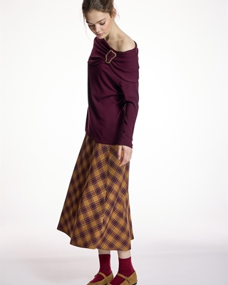 ALBA CONDE Falda Midi Cuadros - Imagen 1