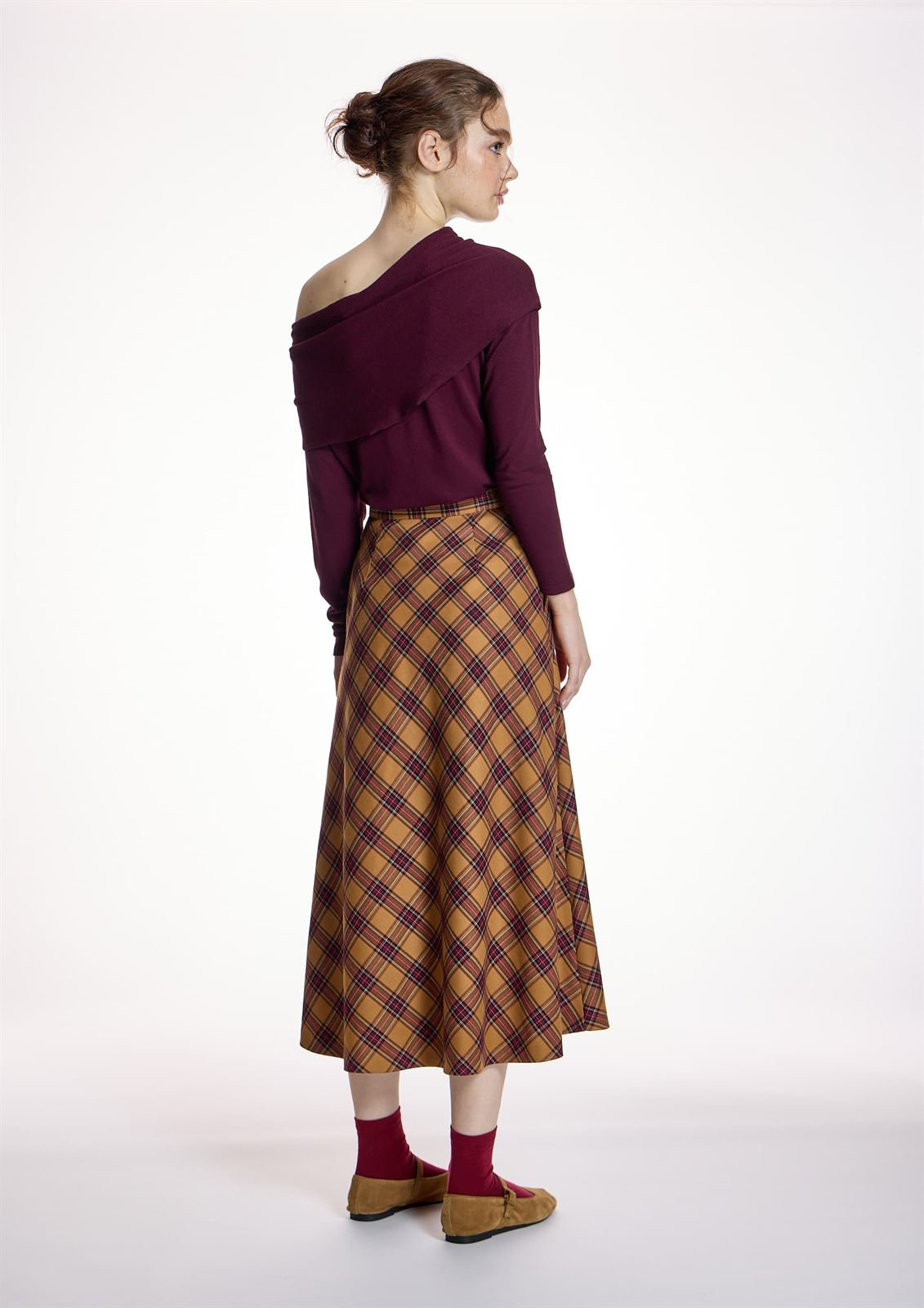 ALBA CONDE Falda Midi Cuadros - Imagen 2
