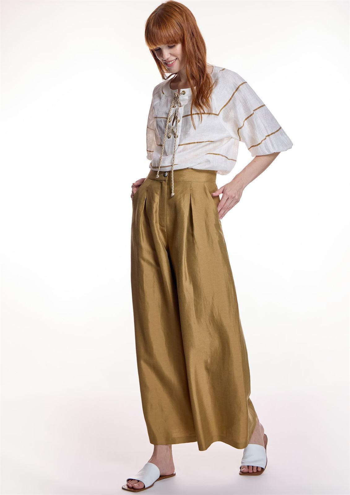 ALBA CONDE Falda Pantalón Detalle Pliegues - Imagen 2