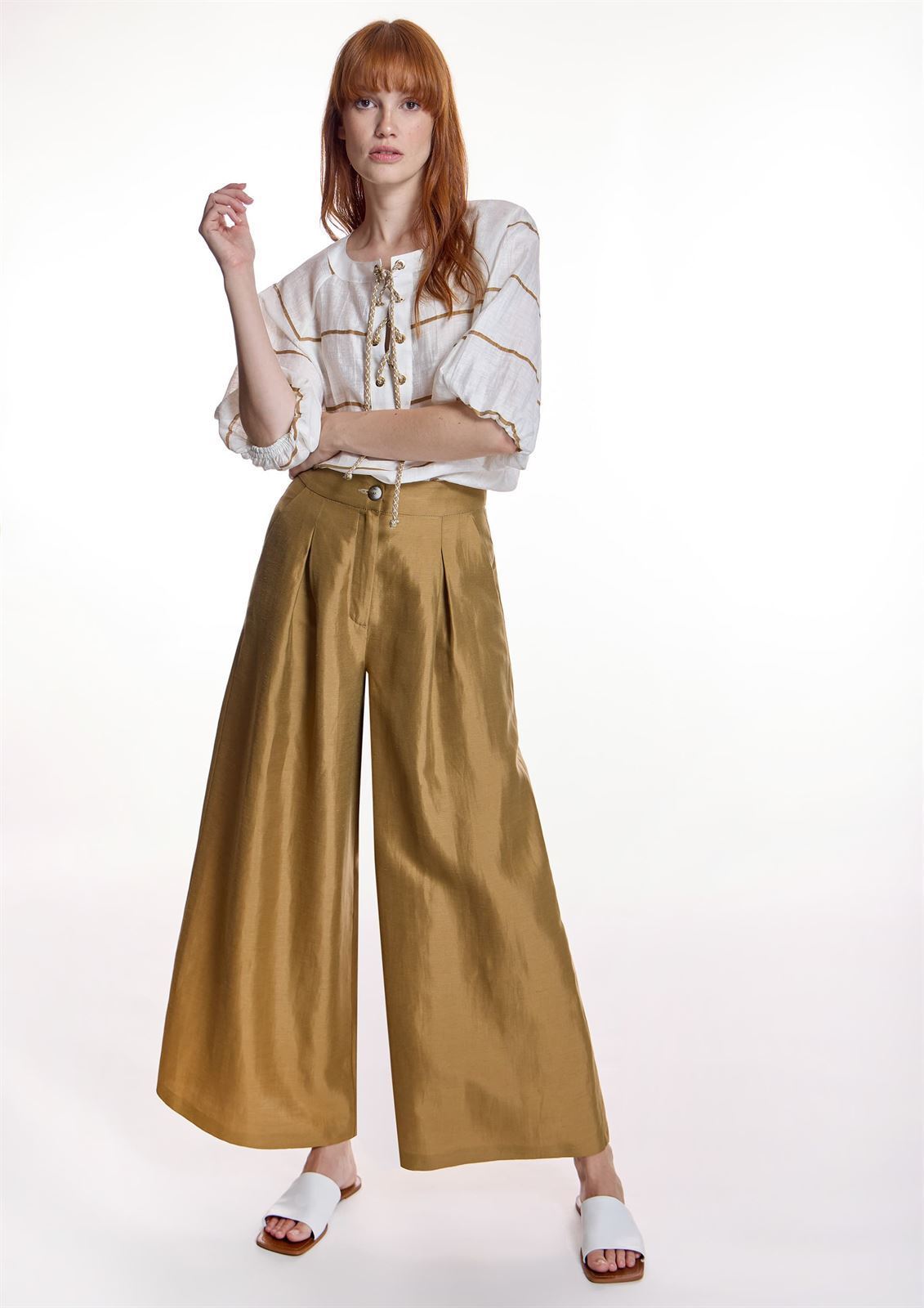 ALBA CONDE Falda Pantalón Detalle Pliegues - Imagen 3