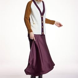 ALBA CONDE Falda Satinada Burdeos - Imagen 1