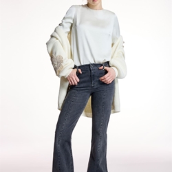 ALBA CONDE Jeans Acampanados Gris - Imagen 2