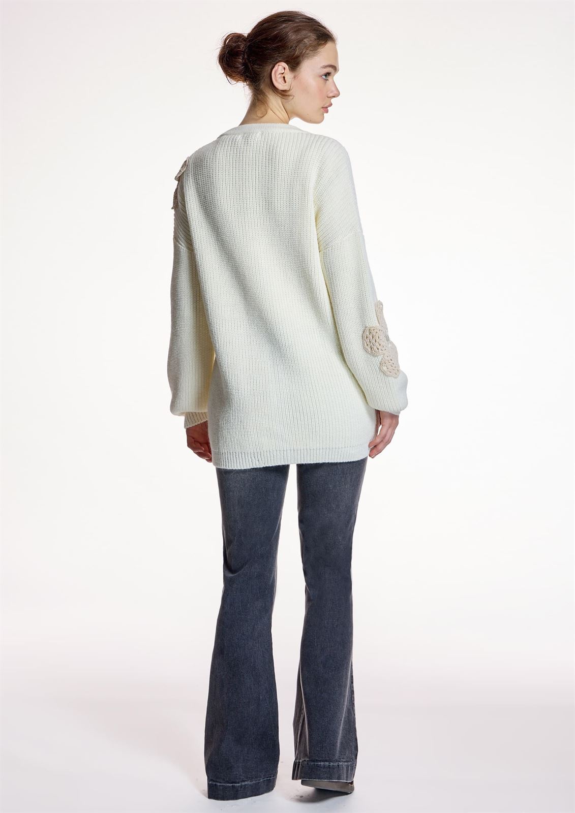 ALBA CONDE Jeans Acampanados Gris - Imagen 3