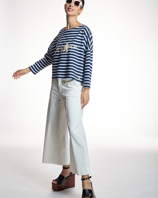 ALBA CONDE Jeans Culotte Blanco - Imagen 2