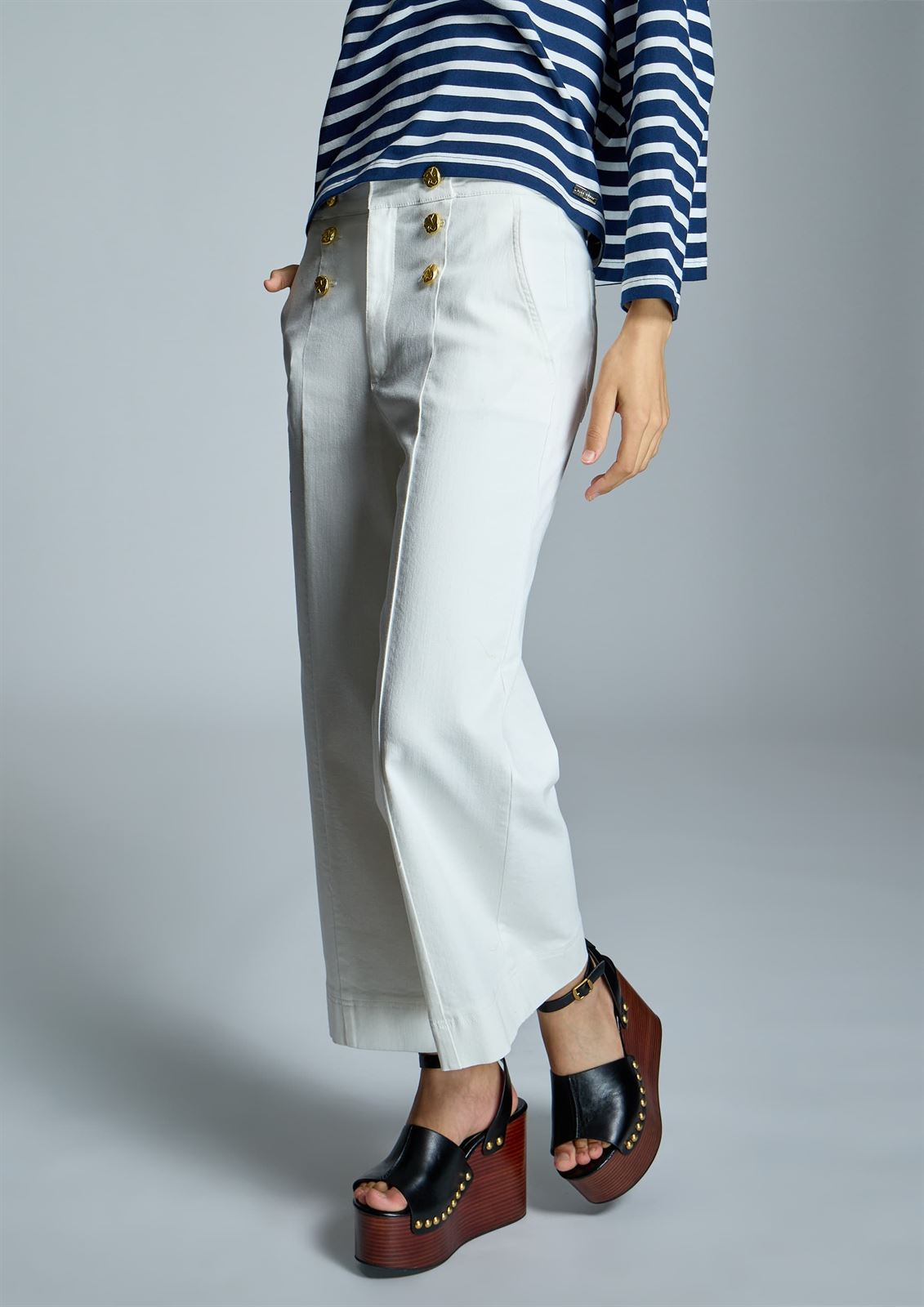 ALBA CONDE Jeans Culotte Blanco - Imagen 3