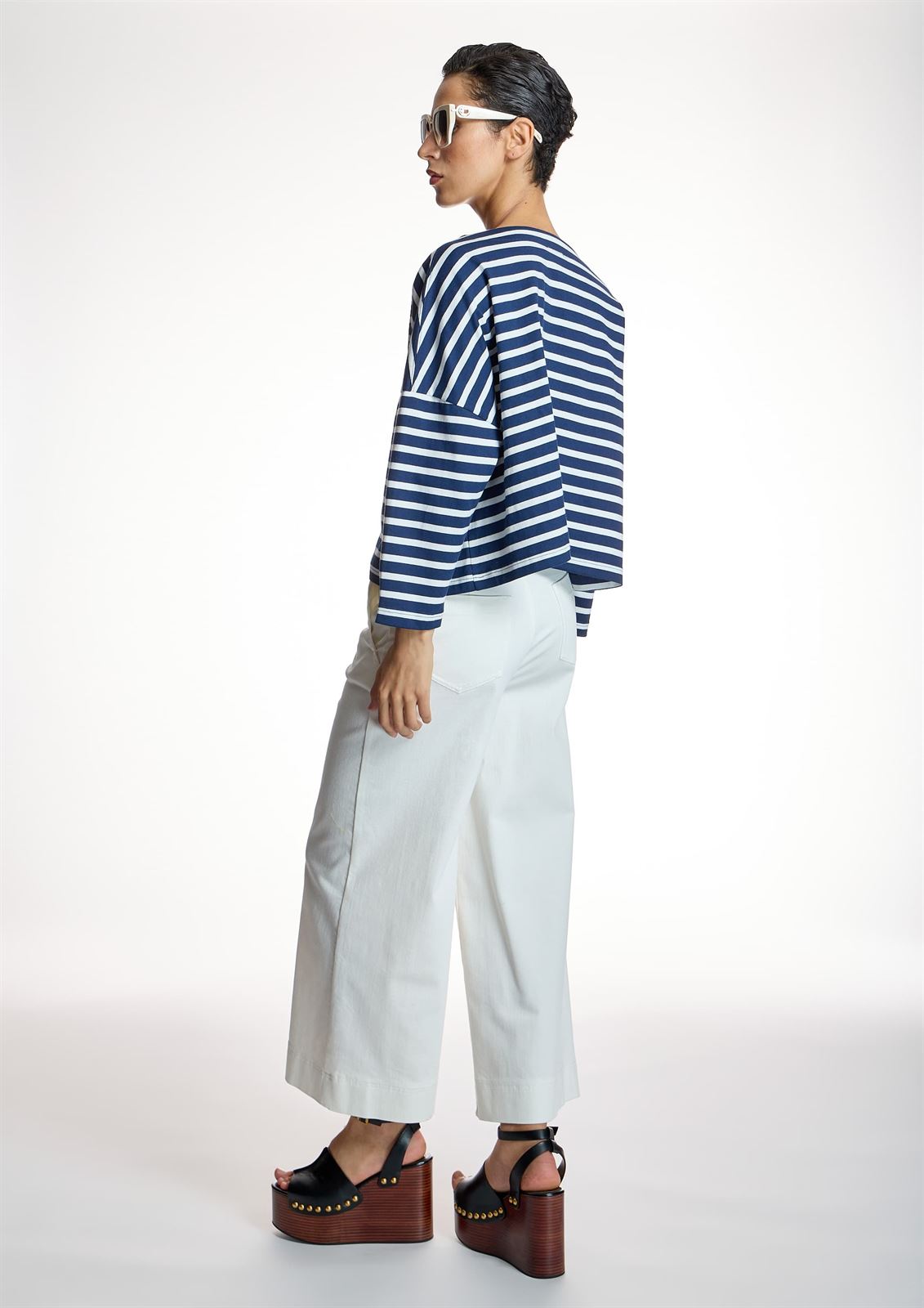 ALBA CONDE Jeans Culotte Blanco - Imagen 5