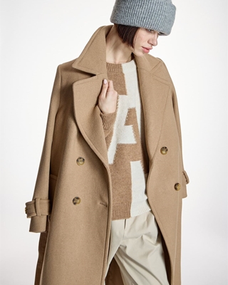 ALBA CONDE Jersey Bicolor Crudo y Camel - Imagen 1