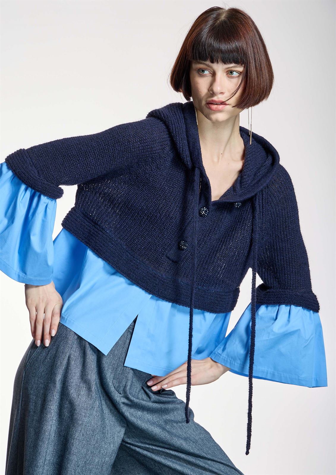 ALBA CONDE Jersey Combinado Azul - Imagen 5